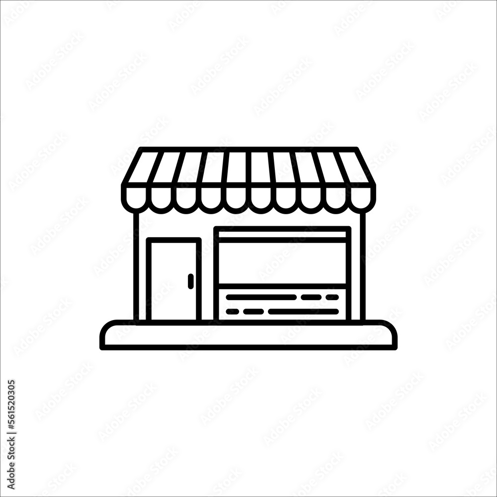 Store building icon illustration isolated vector sign symbol.