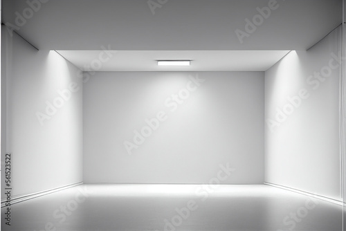 Wallpaper Mural White studio room background with spotlight on. Illustrator Generative AI Torontodigital.ca