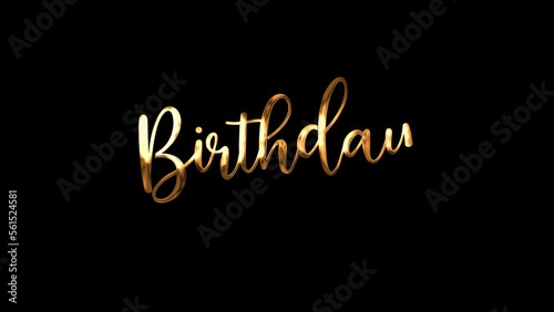 Happy 85th Birthday handwritten animated in gold color on black background. easy to put into any video. Good for birthday card element. 4k video birthday card. photo