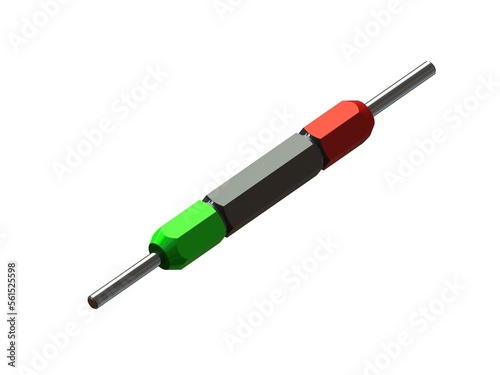 Reversible Type Plug Gauge Set for Measuring Range 0.8 to 22 mm 3D Rendering