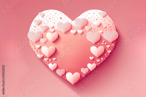 heart shaped cut out paper style vector. Generative AI © Create image