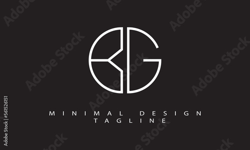 BF or FB Minimal Logo Design Vector Art Illustration
