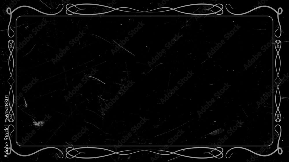 Retro effect. Old Silent Film Style Text Frame. A re-created film frame from the silent movies era. Film projector flickering background.