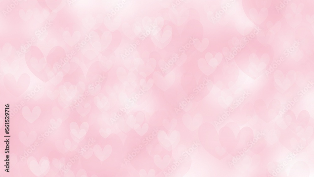 Abstract Pink background with heart shape bokeh , in valentine's day , illustration 