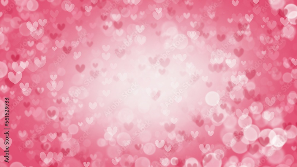 Abstract Pink background with heart shape bokeh , in valentine's day , illustration Abstract Pink background with heart shape bokeh , in valentine's day , illustration