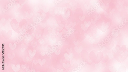Abstract Pink background with heart shape bokeh , in valentine's day , illustration 