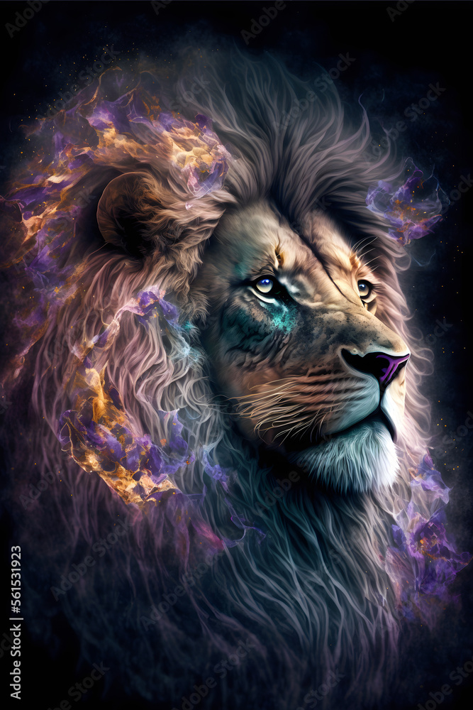 Fototapeta premium Aura Divine Synesthesia Lion