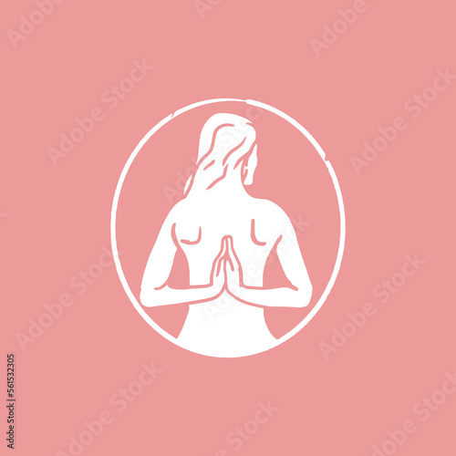 Beauty Yoga Woman Isolated Oval Shape