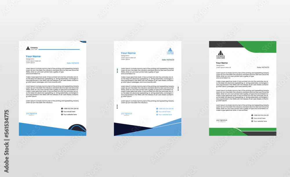  Modern company letterhead vector template collection