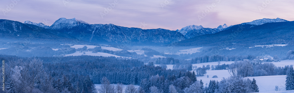 Winter Panorama From Hochberg At The Evening