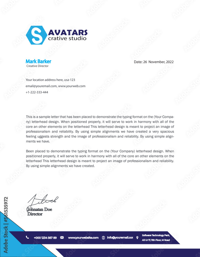 letterhead template vector, minimalist style, printing design, business template, flyer layout, concept background