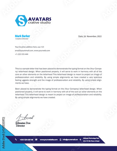 letterhead template vector, minimalist style, printing design, business template, flyer layout, concept background