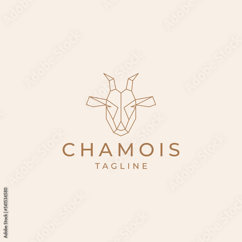 Chamois logo design icon vector