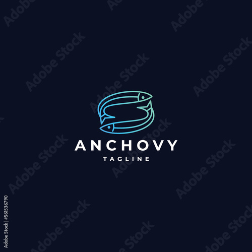 Anchovy logo design icon vector