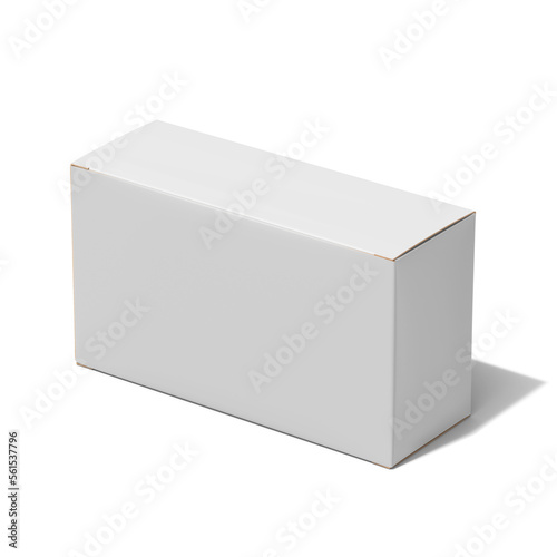 Matte Corrugated White Paper Box Under Daylight Isolated on White Background 3D illustration for Packaging Mockup like Spice, Toys, Food, Health Item, Medicine © Ram Studio