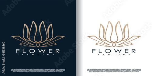 flower logo design with creative concept premium vector