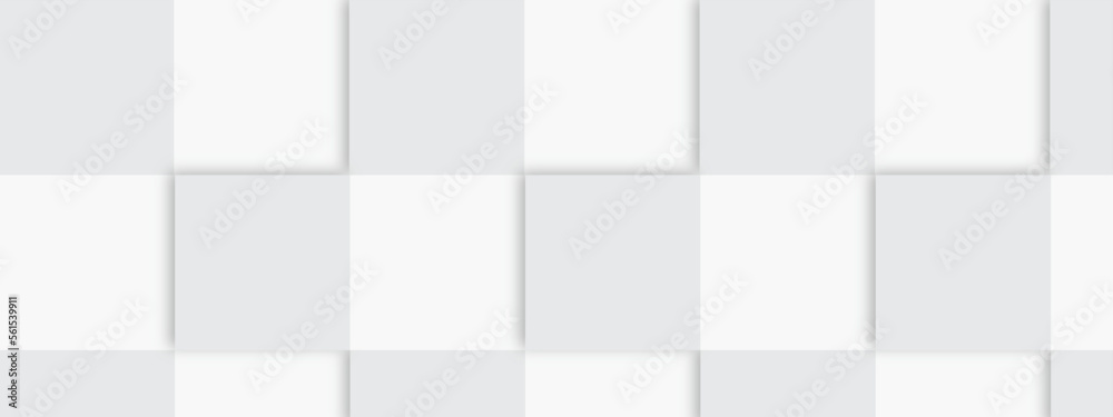 Abstract white square cubes of different sizes as background and texture. Abstract seamless square pattern with dimensional cubes. White and grey colors squares background. Abstract white square cubes of different sizes as background and texture. Abstract seamless square pattern with dimensional cubes. White and grey colors squares background.