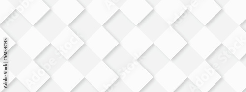 Abstract geometric white, grey square cubes background. Abstract banner for your design. Abstract technologic white squares Background. © Ahmad Araf