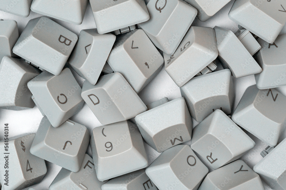 Close-up view of grey computer keyboard keys Close-up view of grey computer keyboard keys