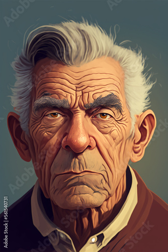 Portrait of a man. Generative Ai illustration. © peakfinder