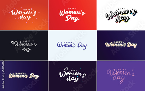 International Women s Day vector hand written typography background