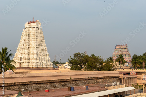 A view of the tall gopuram towers of the ancient Sri Ranganathaswamy temple in Srirangam. photo