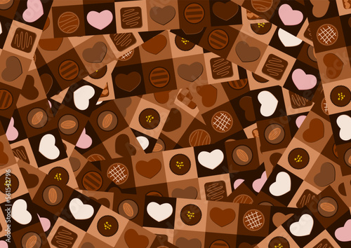 チョコレート模様の背景イラスト