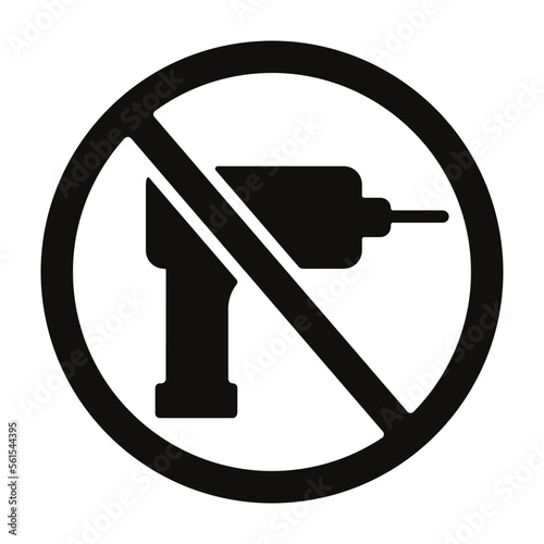 Drill restriction icon, vector graphics
