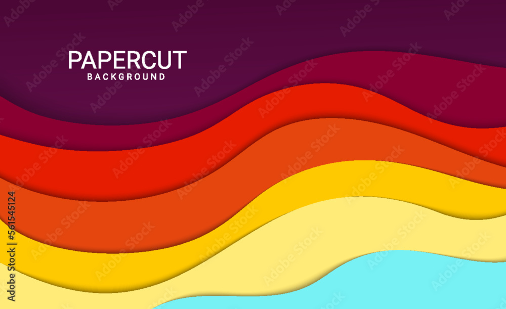 Modern colorful papercut wave background premium vector suitable for social media template, and etc
