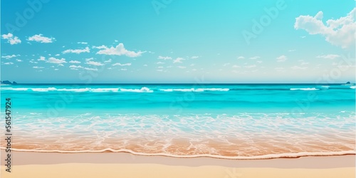 Beautiful sandy beach and soft blue ocean wave.