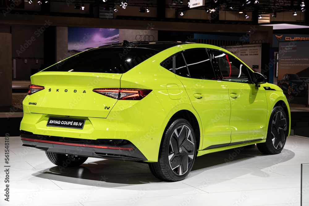 Skoda ENYAQ Coupe RS iV electric vehicle (2023). Stock Photo Adobe Stock
