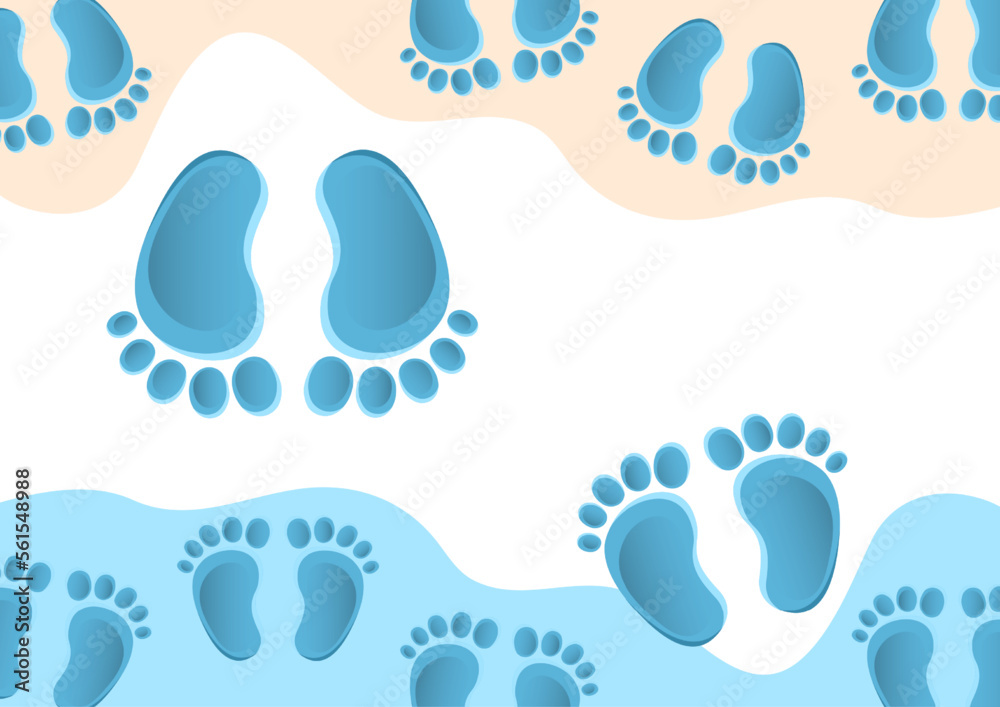 Baby foot prints, creative abstract background for your design. Vector Baby foot prints, creative abstract background for your design. Vector