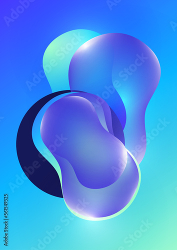 Fluid gradient background. Abstract 3d background. Liquid paints. Banner or sign design. Vector