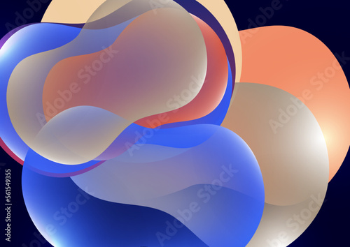 Bright colored fluid. Abstract 3d background. Liquid paints. Banner or sign design. Vector