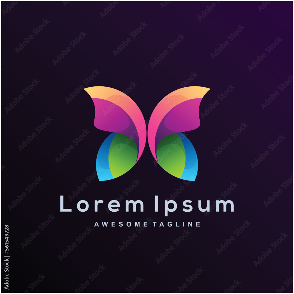 Butterfly colorful logo template