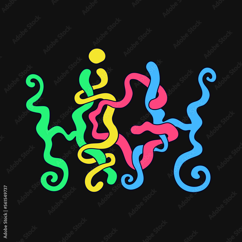 Obraz premium High word,trippy psychedelic style letters.Vector hand drawn doodle cartoon character illustration.Funny cool trippy letters,high, weed fashion print for t-shirt,poster concept