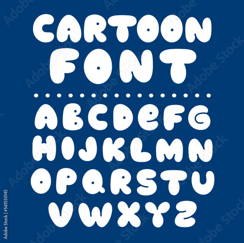 Funny cartoon font. Vector doodle line illustration letters. Trendy alphabet,cartoon comic abc concept