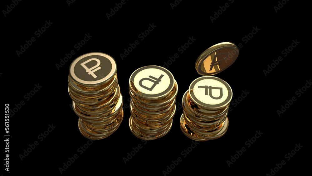 Russian Rubles Animation Transparent Alpha Video