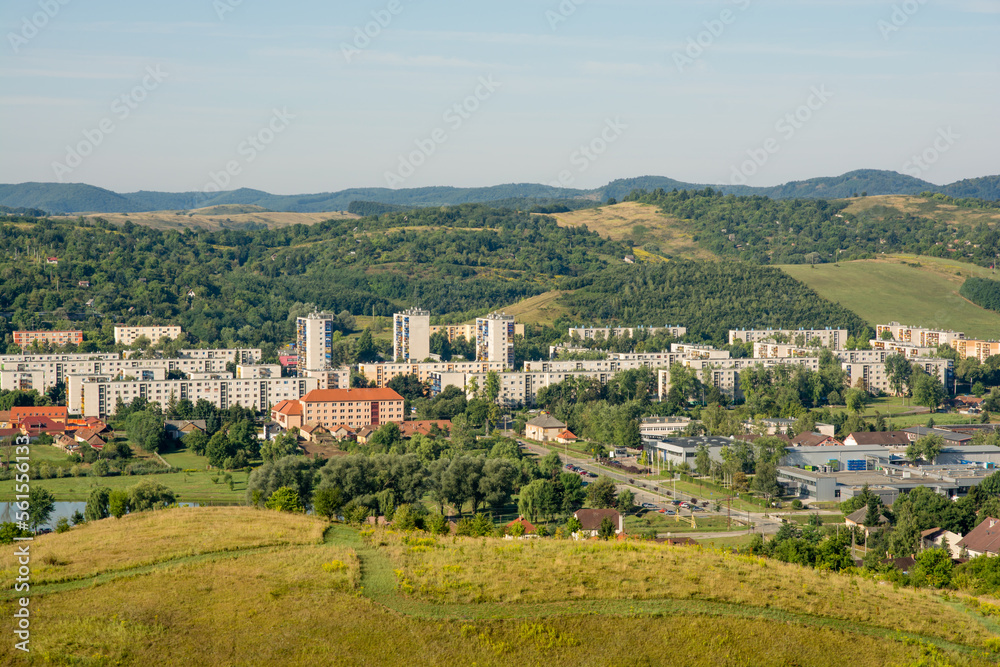 Cityscape of Ózd city in Hungary.