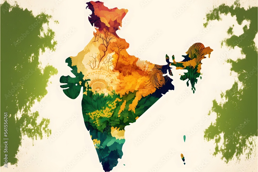 India Map shows its diversity in culture, religions, vegetation, flora ...