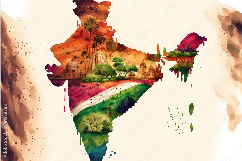 India Map shows its diversity in culture, religions, vegetation, flora ...
