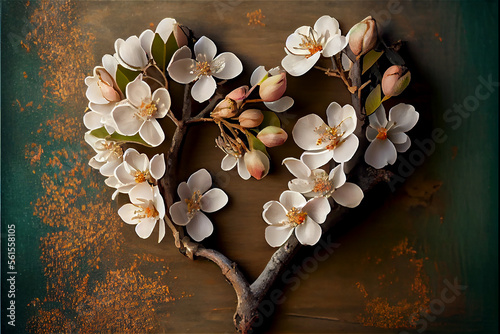 Heart shaped almond blossom...