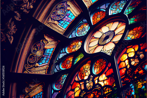 stained glass window in a c...