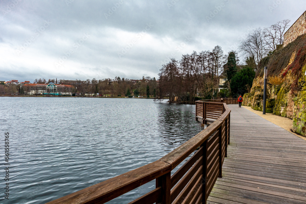 Obraz premium Wintertour um den Burgsee im schönen Bad Salzungen - Thüringen
