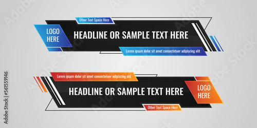 lower third template Breaking News TV Screen Bars Banners Headlines