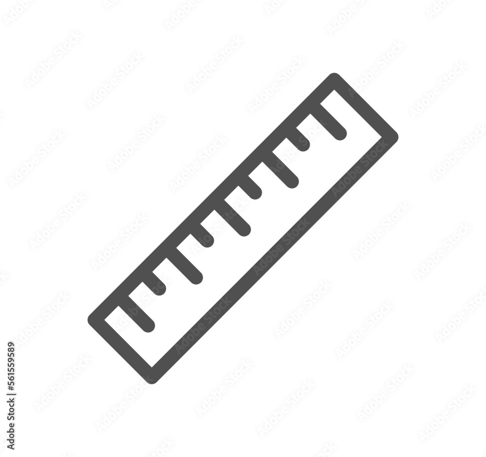 Measure related icon outline and linear vector.