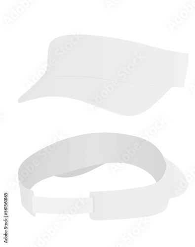 White  visor cap. vector illustration