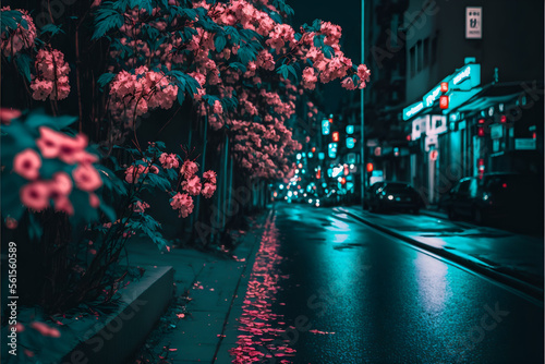 Tokyo empty street at night