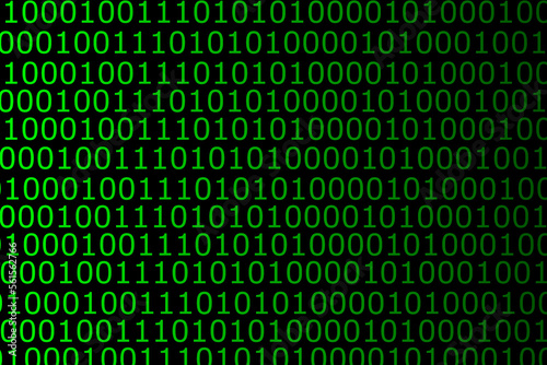 Binary computer program code, a vector illustration of randomly arranged zeros and ones that make up a programming language © VladaKg03