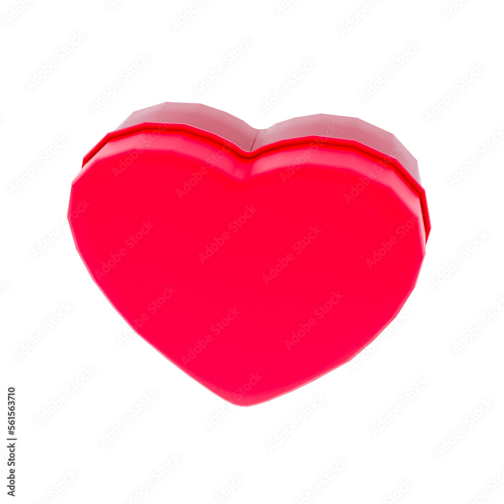 3D Heart Shaped Boxes Render Valentine's elements PNG
